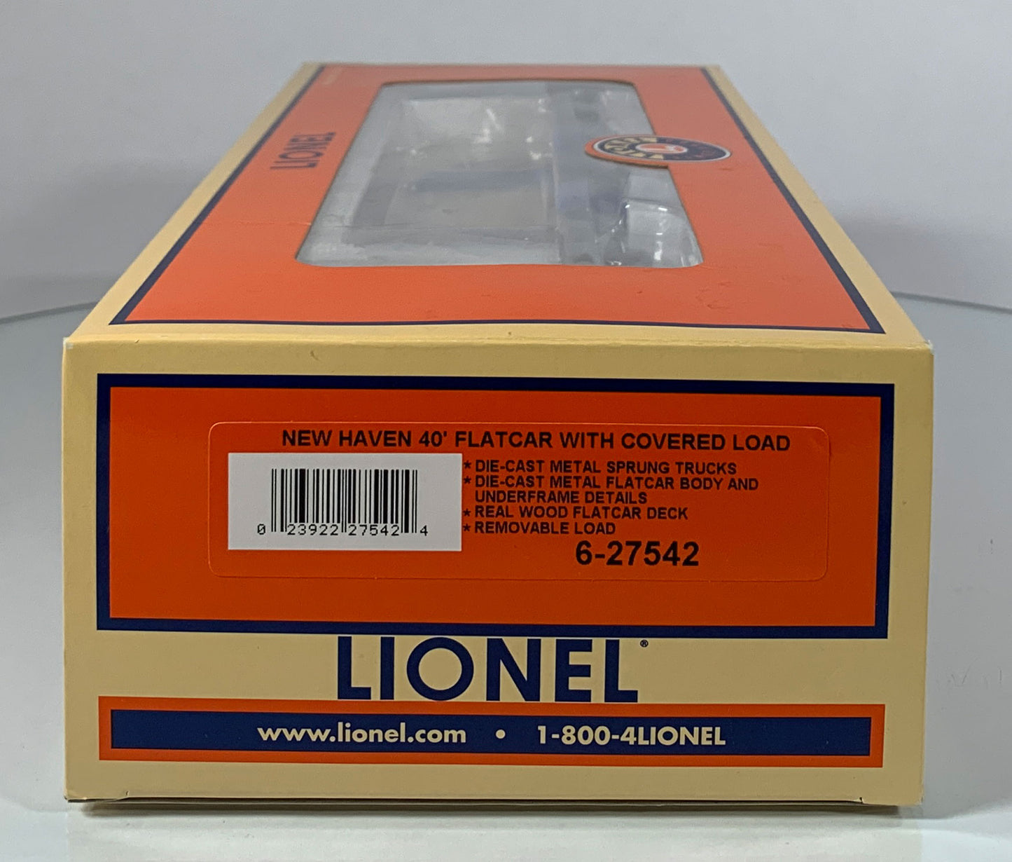 LIONEL • O GAUGE • 2007 New Haven 40’ Flatcar w Covered Load 6-27542 • NEW OLD STOCK