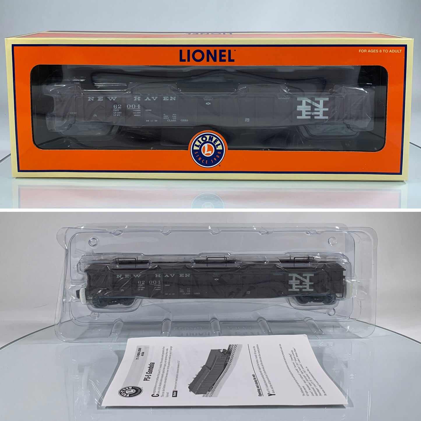 LIONEL • O GAUGE • 2005 New Haven PS-5 Gondola w Covers 6-17472 • NEW OLD STOCK
