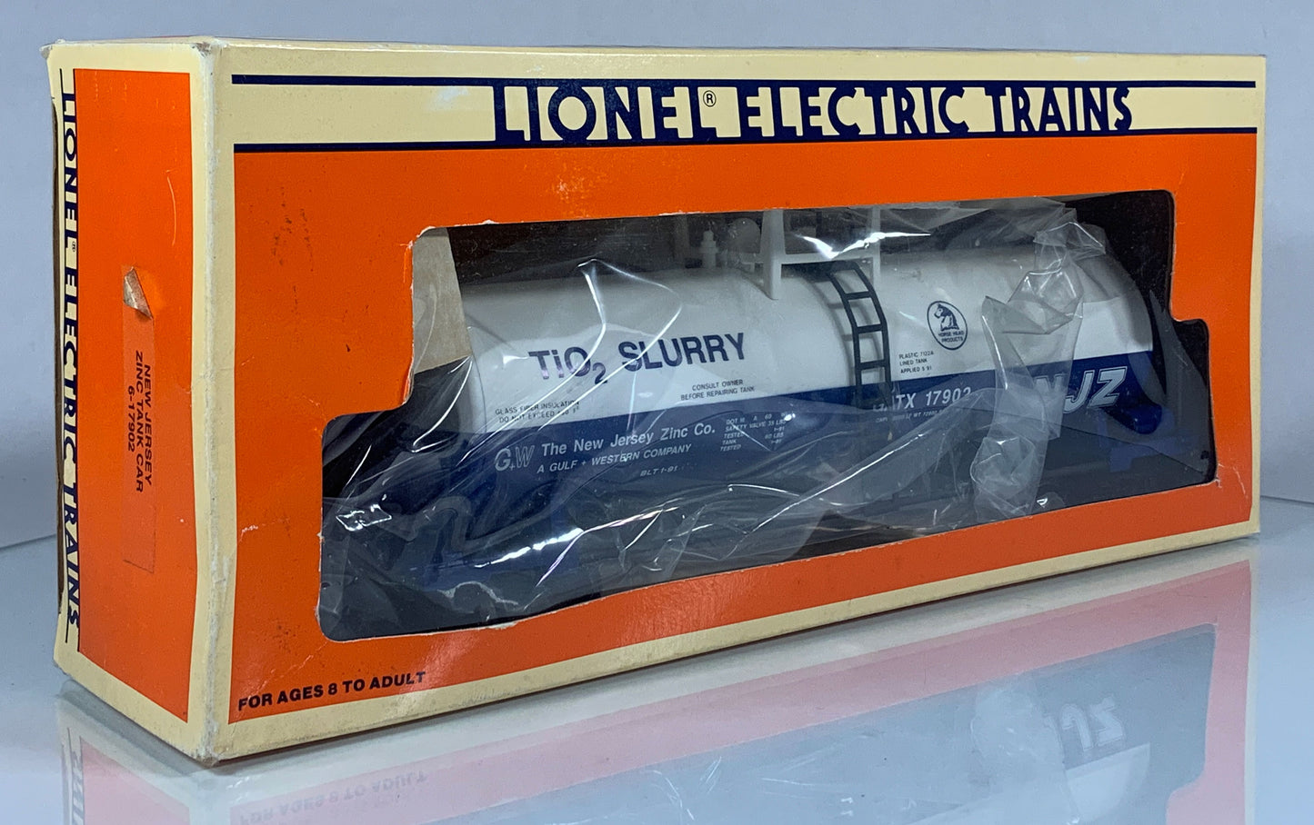 LIONEL • O GAUGE • 1991 New Jersey Zinc Tank Car 6-17902 • NEW OLD STOCK