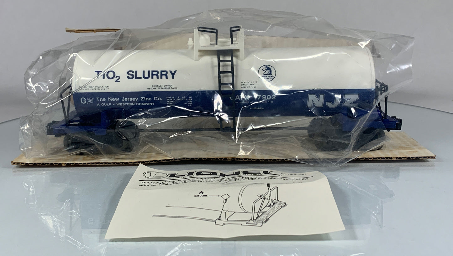 LIONEL • O GAUGE • 1991 New Jersey Zinc Tank Car 6-17902 • NEW OLD STOCK