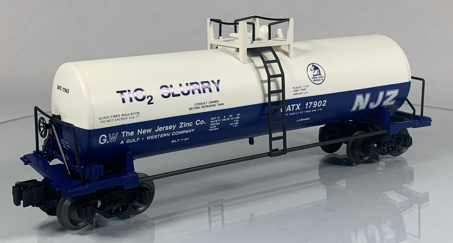 LIONEL • O GAUGE • 1991 New Jersey Zinc Tank Car 6-17902 • NEW OLD STOCK