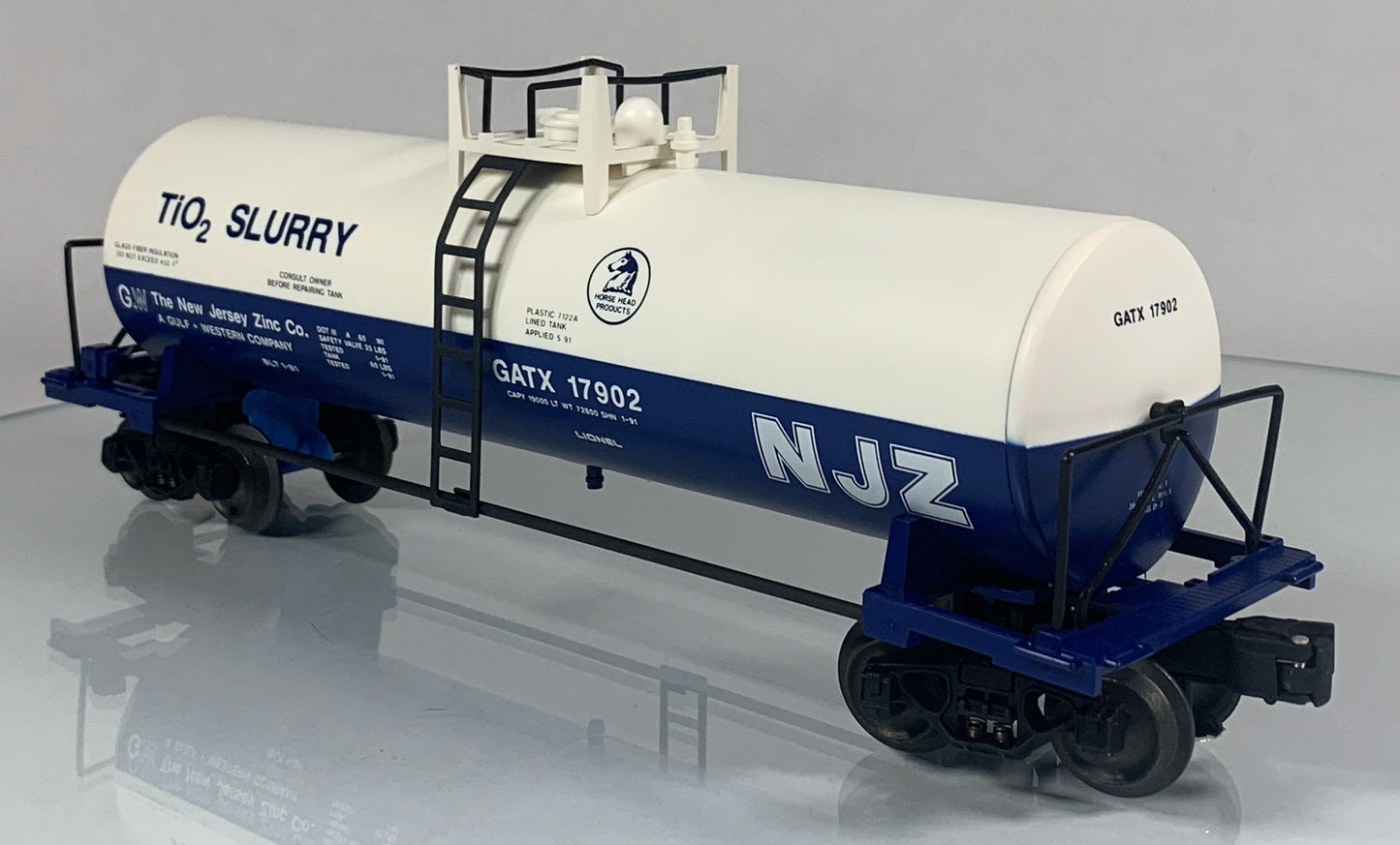 LIONEL • O GAUGE • 1991 New Jersey Zinc Tank Car 6-17902 • NEW OLD STOCK