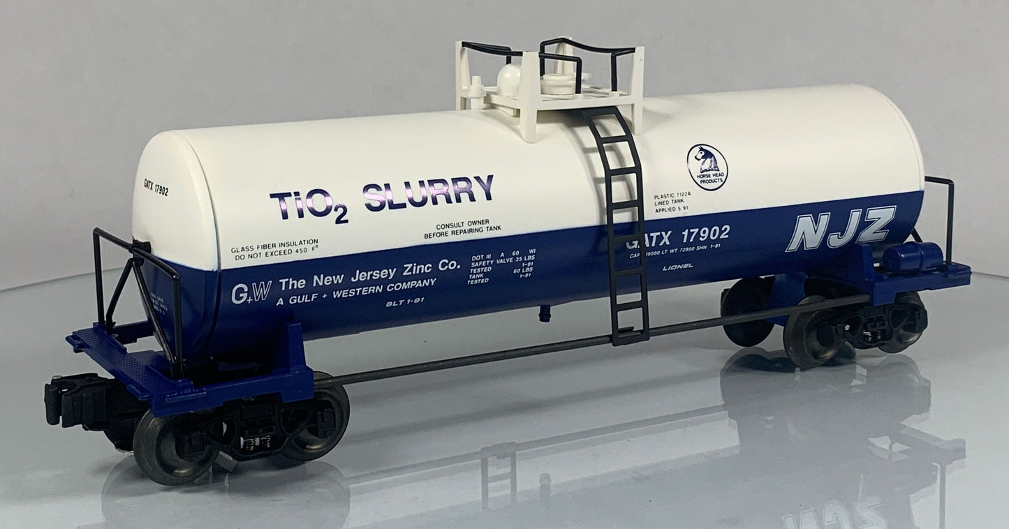 LIONEL • O GAUGE • 1991 New Jersey Zinc Tank Car 6-17902 • NEW OLD STOCK