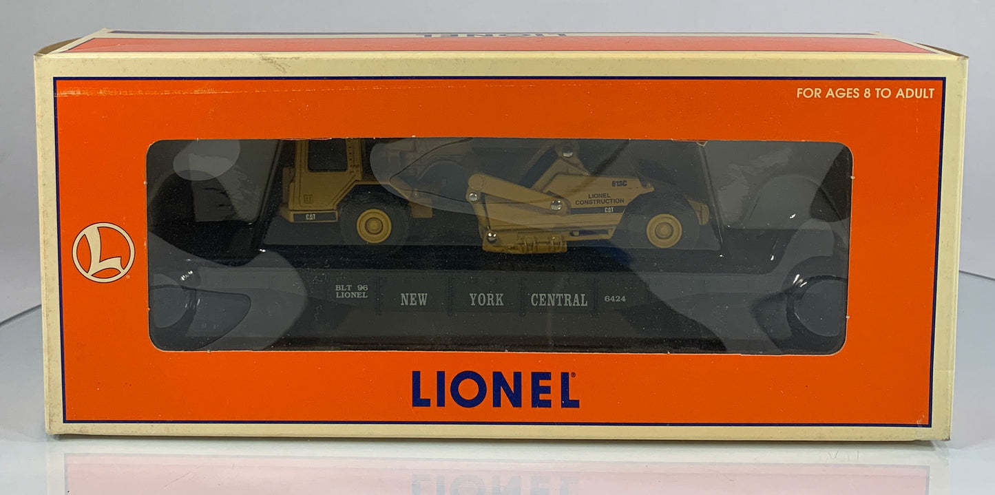 LIONEL • O GAUGE • 1996 New York Central Flatcar w Ertl Scraper *FUSED* 6-16954 • NEW OLD STOCK
