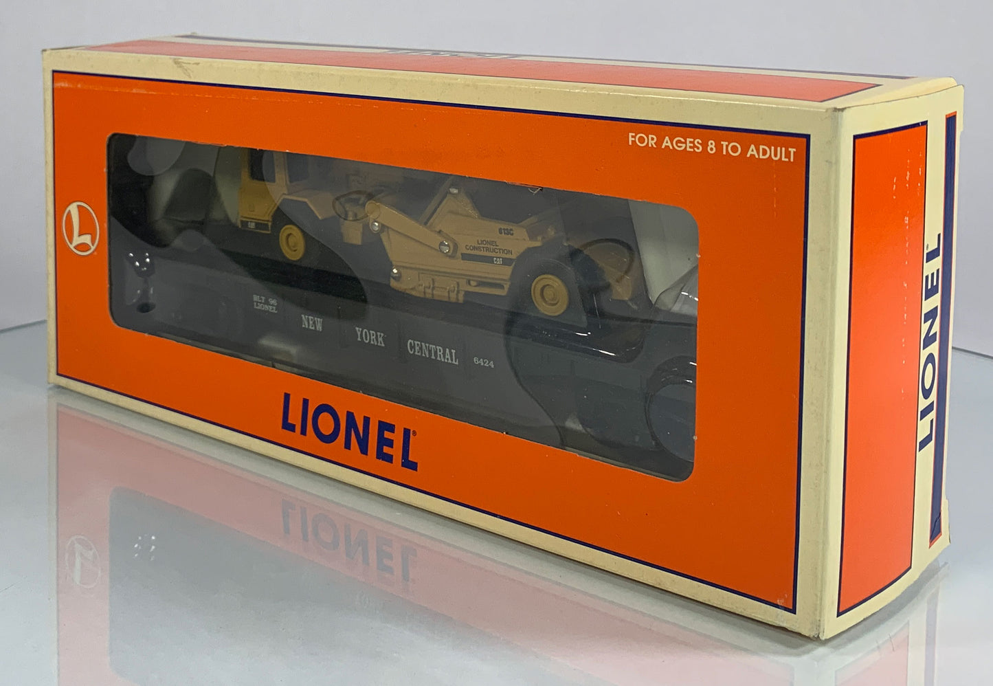 LIONEL • O GAUGE • 1996 New York Central Flatcar w Ertl Scraper *FUSED* 6-16954 • NEW OLD STOCK