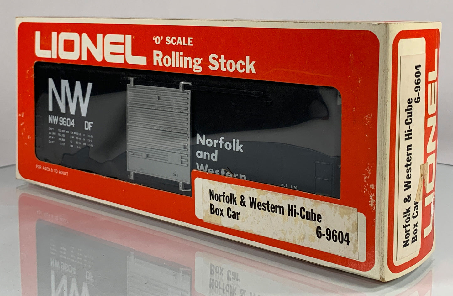 LIONEL • O GAUGE • 1976 Norfolk and Western Hi-Cube Boxcar 6-9604 • EX COND • LNOS