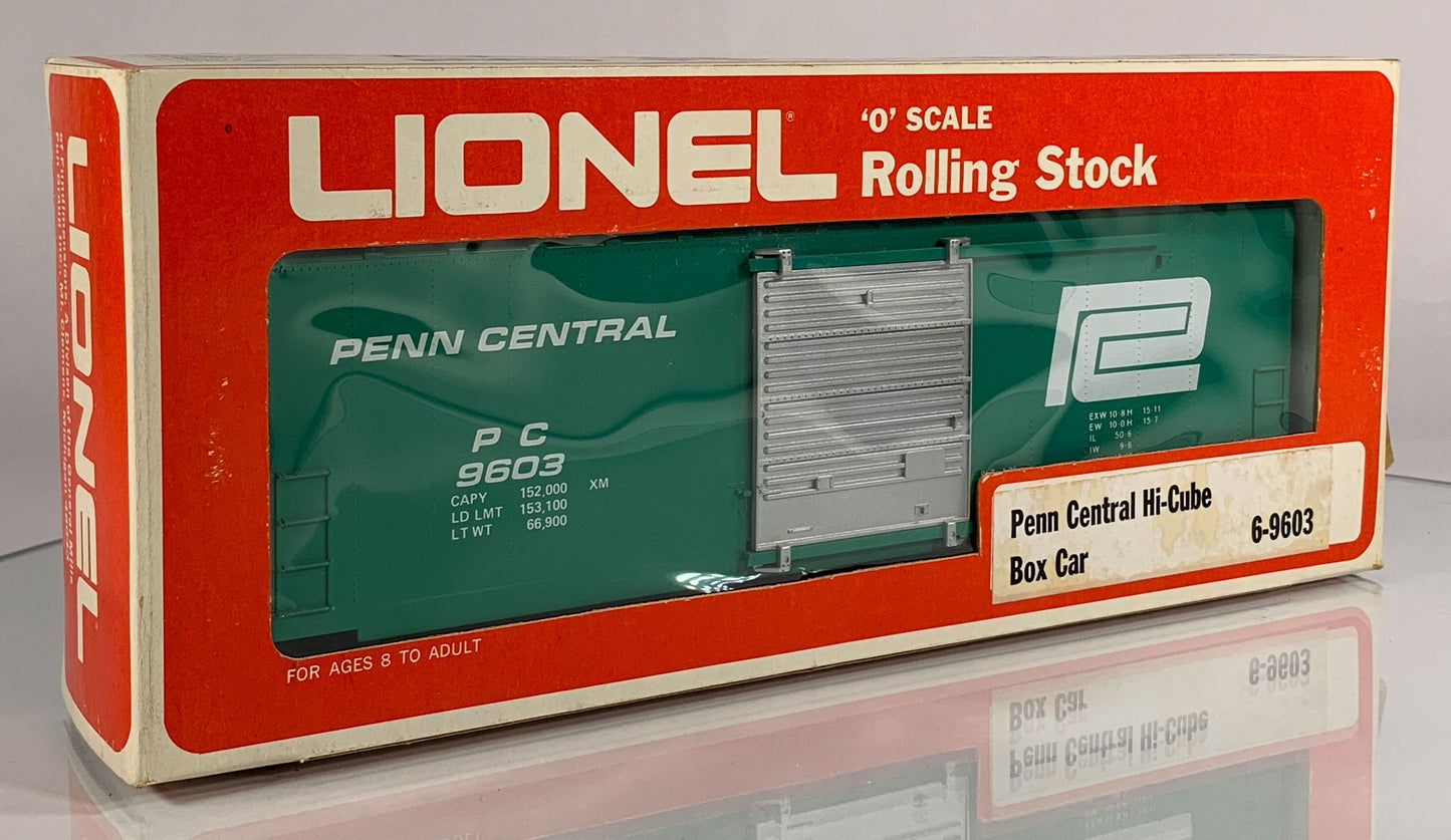 LIONEL • O GAUGE • 1976 Penn Central Hi-Cube Boxcar 6-9603 • EX COND • LNOS