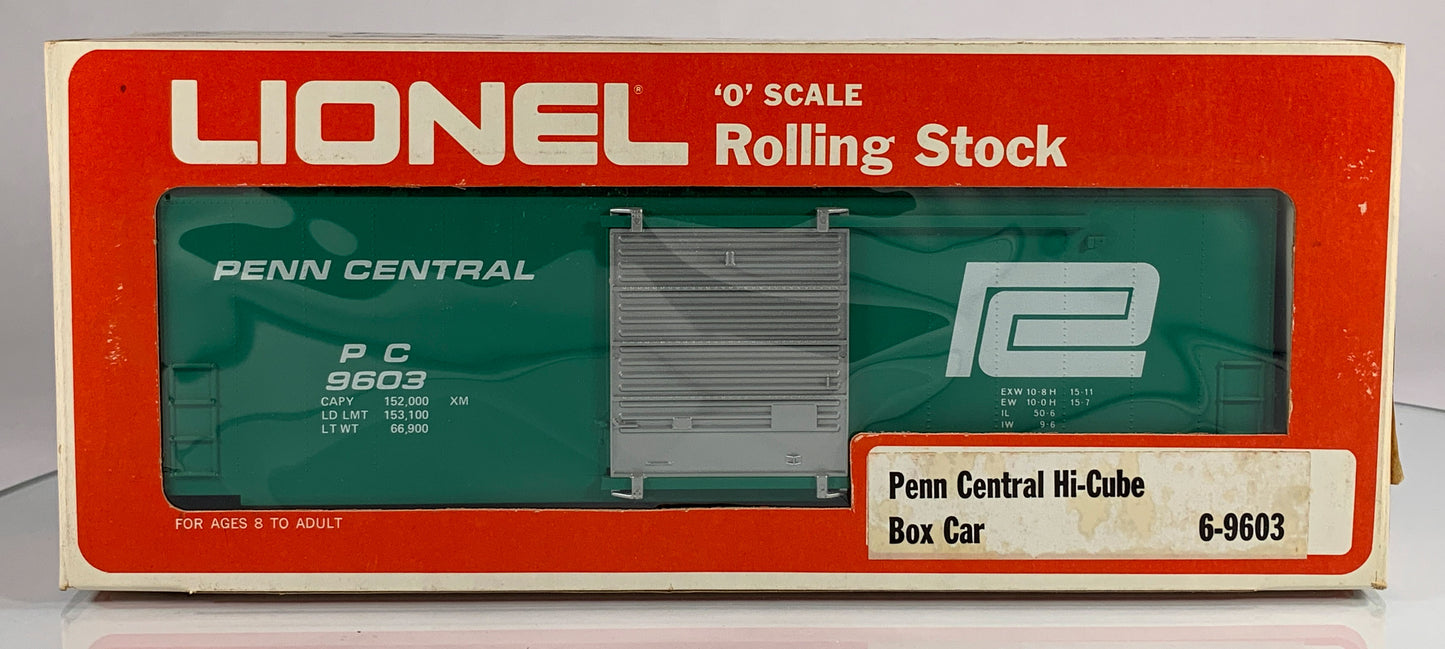LIONEL • O GAUGE • 1976 Penn Central Hi-Cube Boxcar 6-9603 • EX COND • LNOS