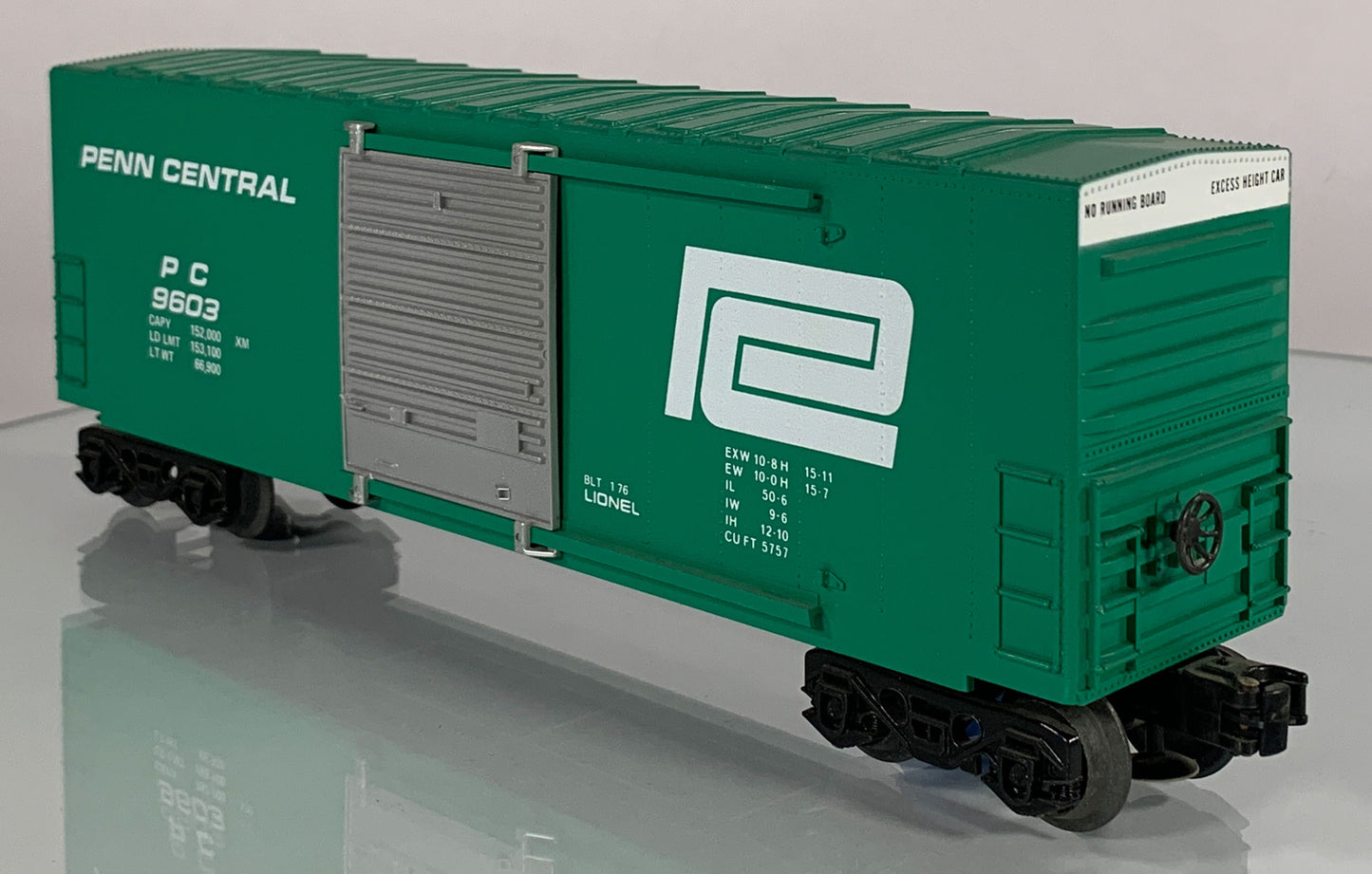 LIONEL • O GAUGE • 1976 Penn Central Hi-Cube Boxcar 6-9603 • EX COND • LNOS