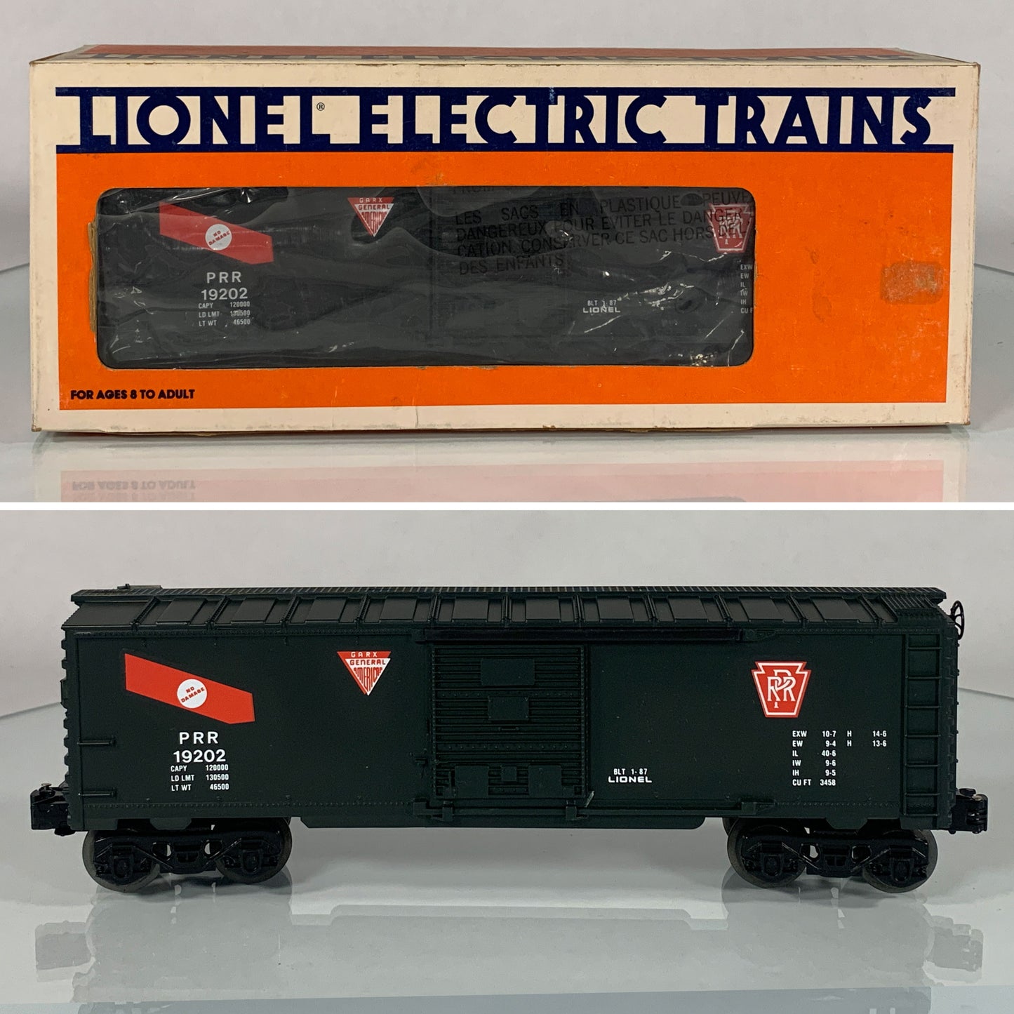 LIONEL • O GAUGE • 1987 Pennsylvania Boxcar 6-19202 • NEW OLD STOCK