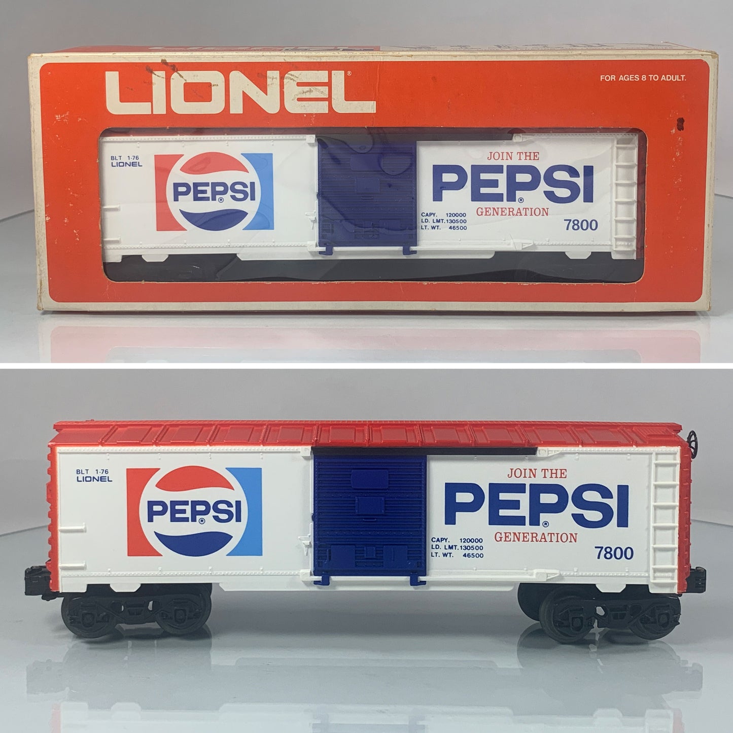 LIONEL • O GAUGE • 1976 Pepsi Boxcar 6-7800 • EX COND