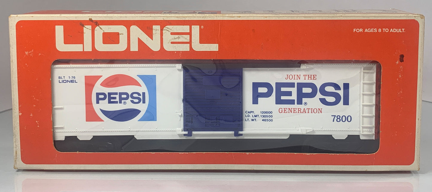 LIONEL • O GAUGE • 1976 Pepsi Boxcar 6-7800 • EX COND