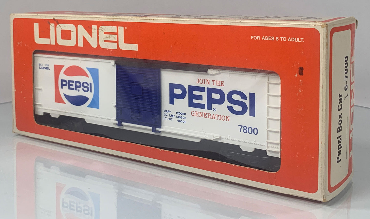 LIONEL • O GAUGE • 1976 Pepsi Boxcar 6-7800 • EX COND