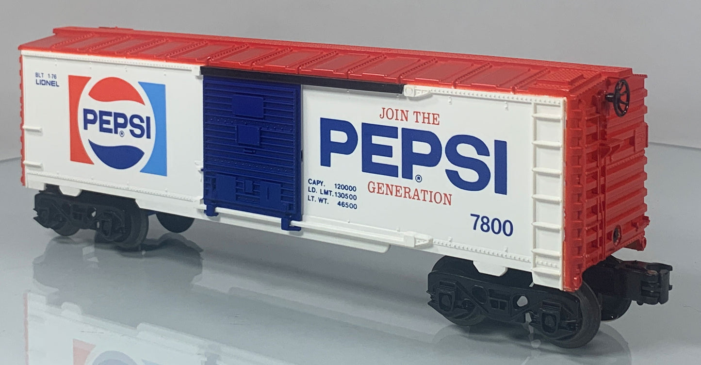 LIONEL • O GAUGE • 1976 Pepsi Boxcar 6-7800 • EX COND