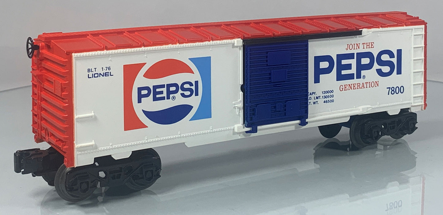 LIONEL • O GAUGE • 1976 Pepsi Boxcar 6-7800 • EX COND