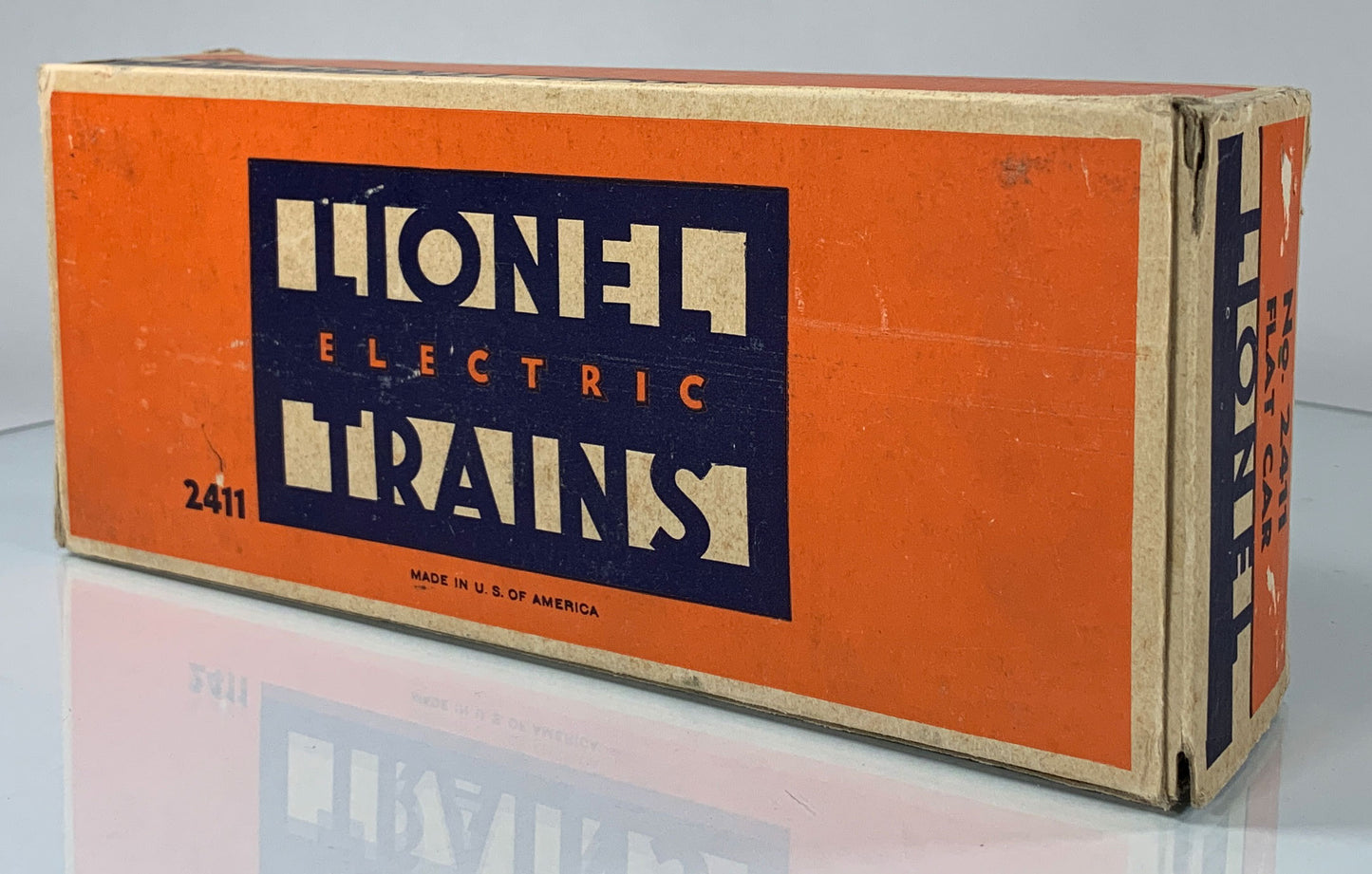 LIONEL • O GAUGE • 1947-1948 Postwar 2411 Flat Car with Logs • Original Box • GOOD COND