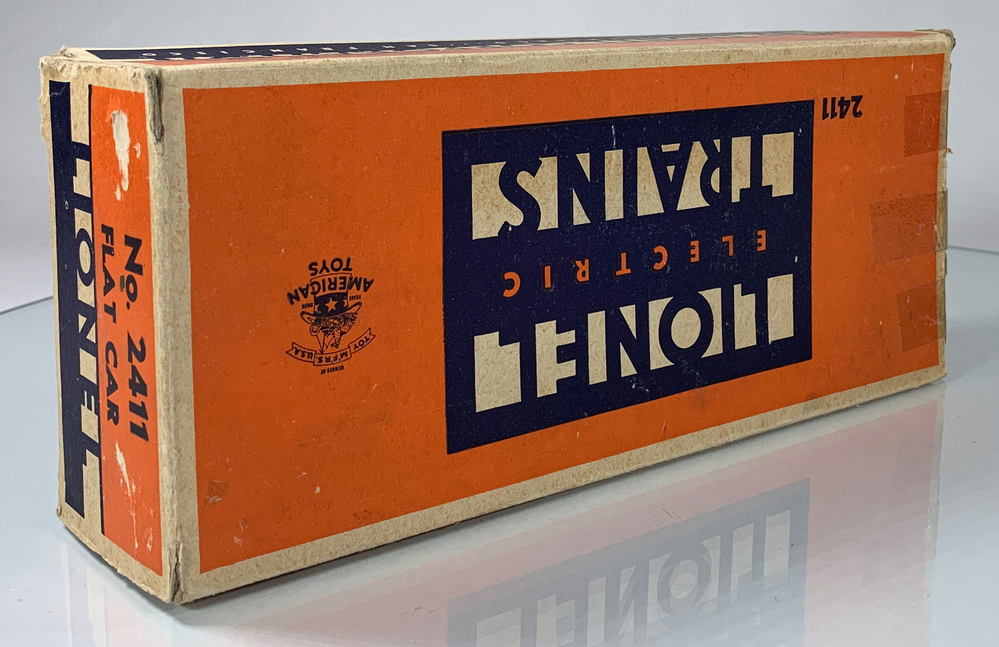 LIONEL • O GAUGE • 1947-1948 Postwar 2411 Flat Car with Logs • Original Box • GOOD COND