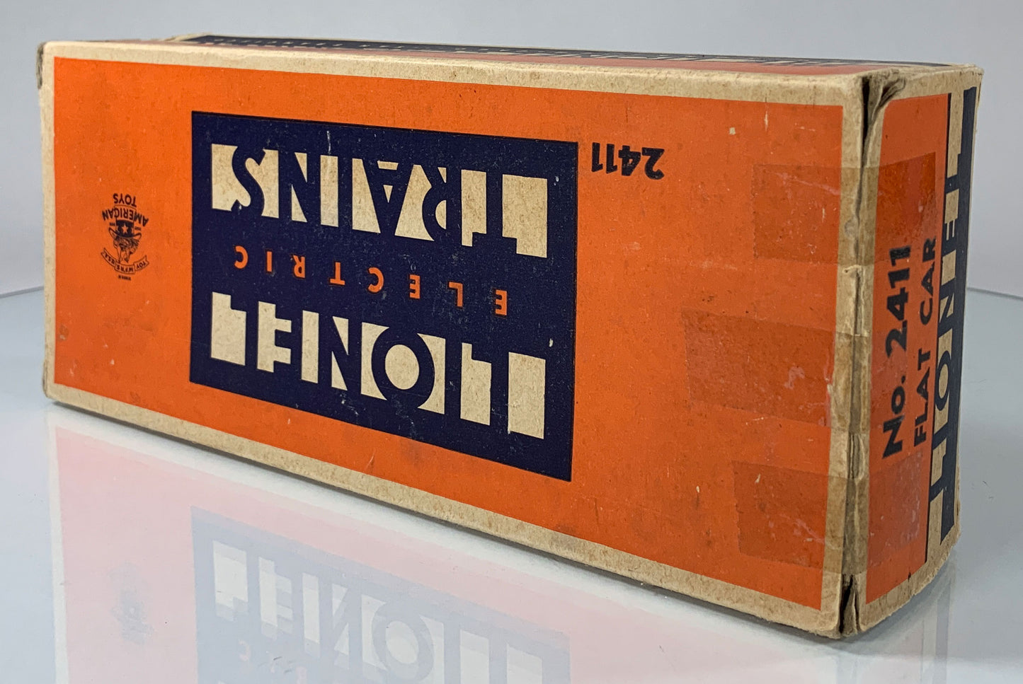 LIONEL • O GAUGE • 1947-1948 Postwar 2411 Flat Car with Logs • Original Box • GOOD COND