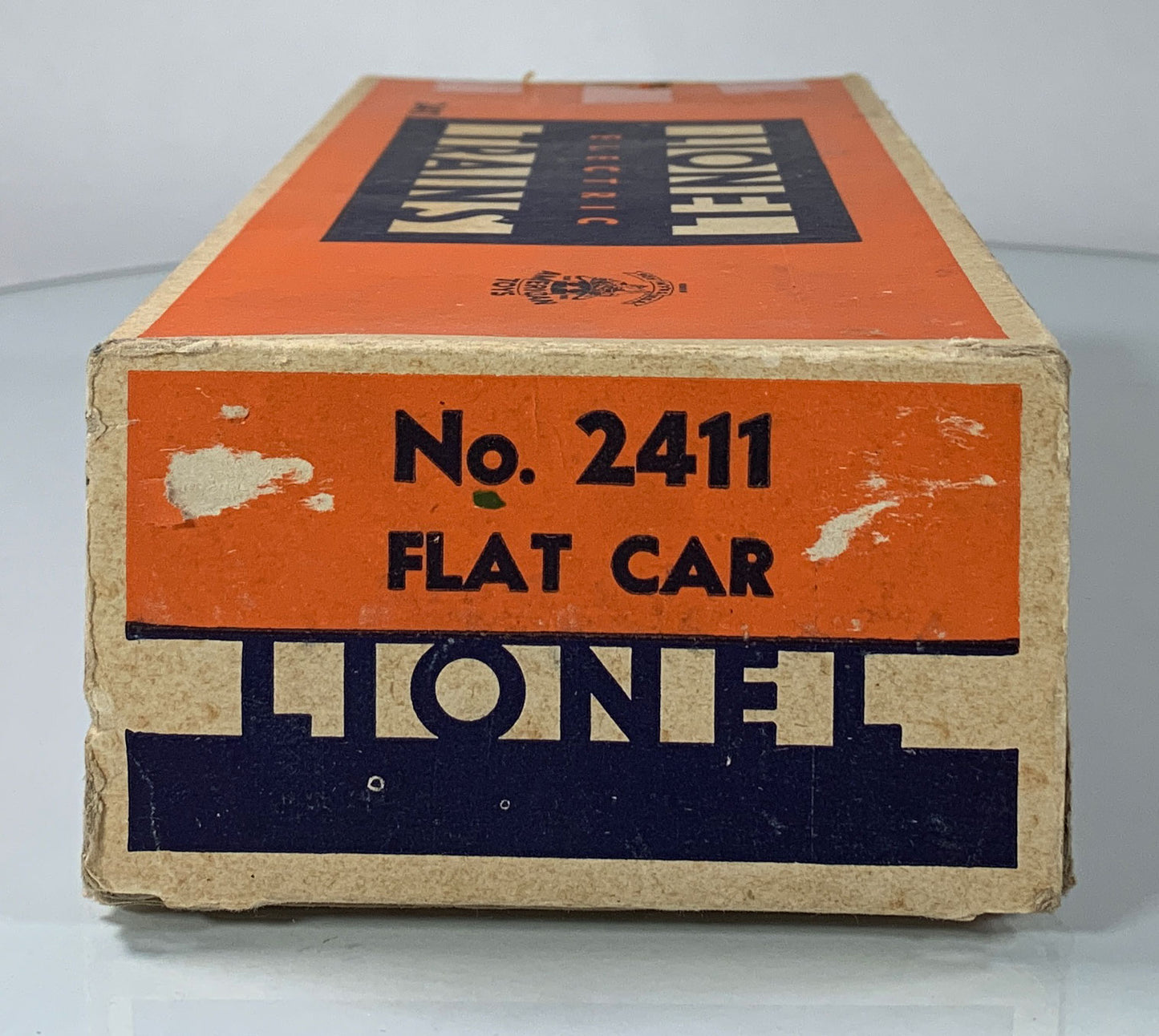LIONEL • O GAUGE • 1947-1948 Postwar 2411 Flat Car with Logs • Original Box • GOOD COND