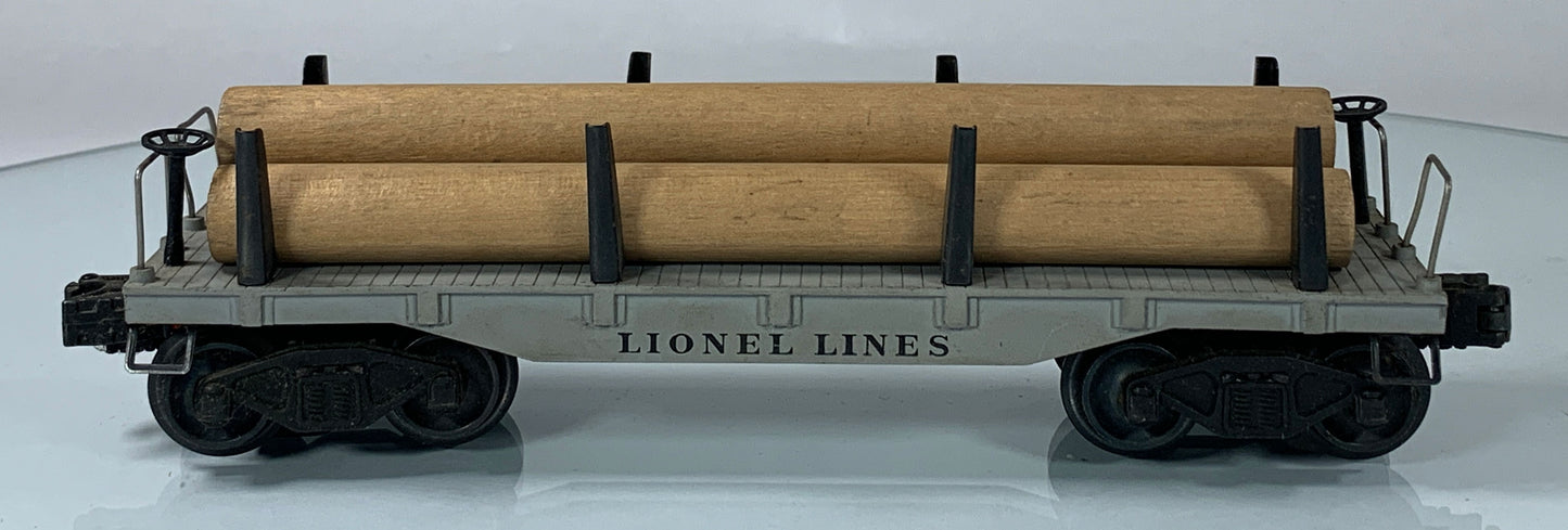 LIONEL • O GAUGE • 1947-1948 Postwar 2411 Flat Car with Logs • Original Box • GOOD COND