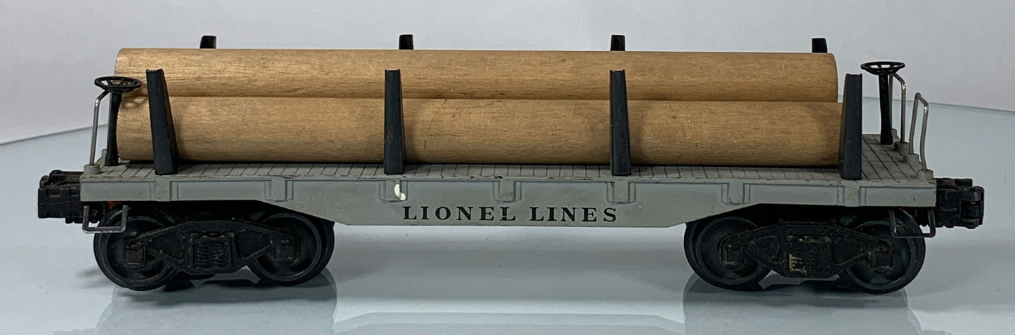LIONEL • O GAUGE • 1947-1948 Postwar 2411 Flat Car with Logs • Original Box • GOOD COND