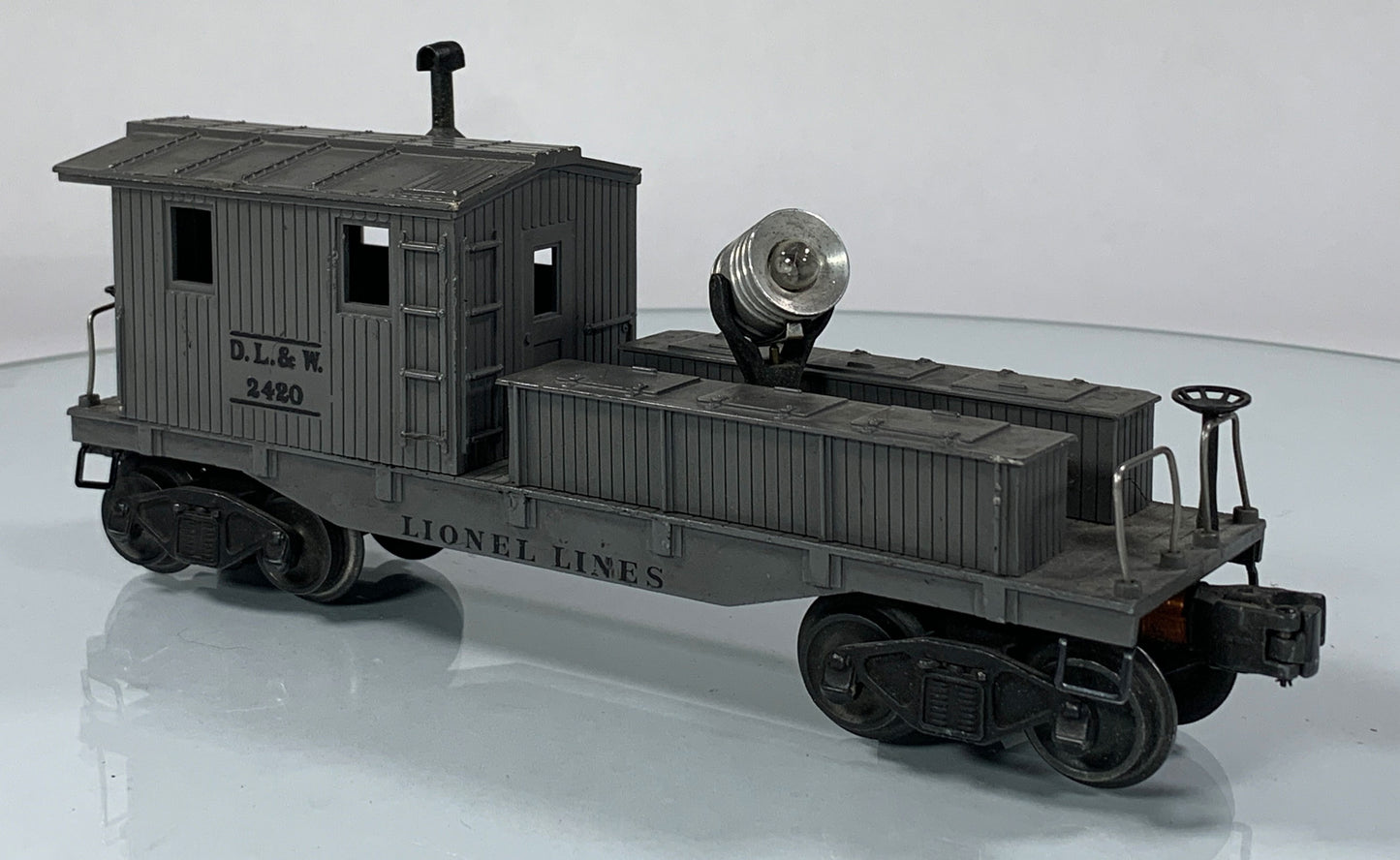 LIONEL • O GAUGE • 1946 Postwar 2420 D L & W Searchlight Work Caboose • Loose • GOOD COND