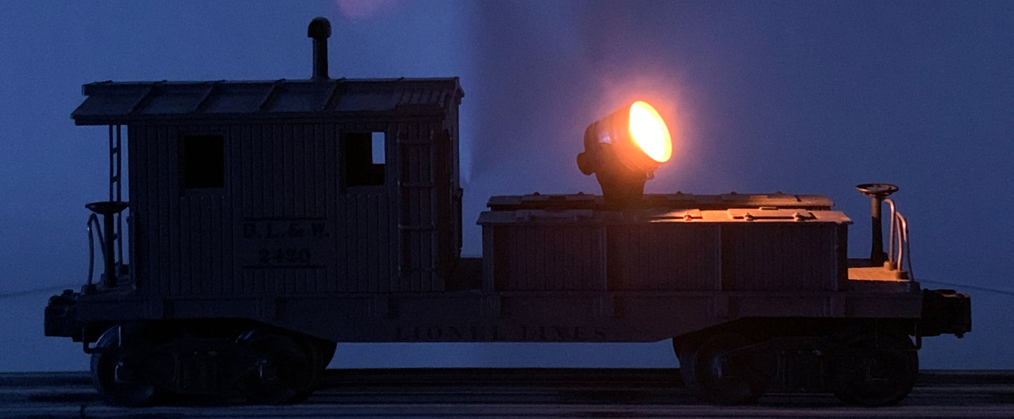 LIONEL • O GAUGE • 1946 Postwar 2420 D L & W Searchlight Work Caboose • Loose • GOOD COND