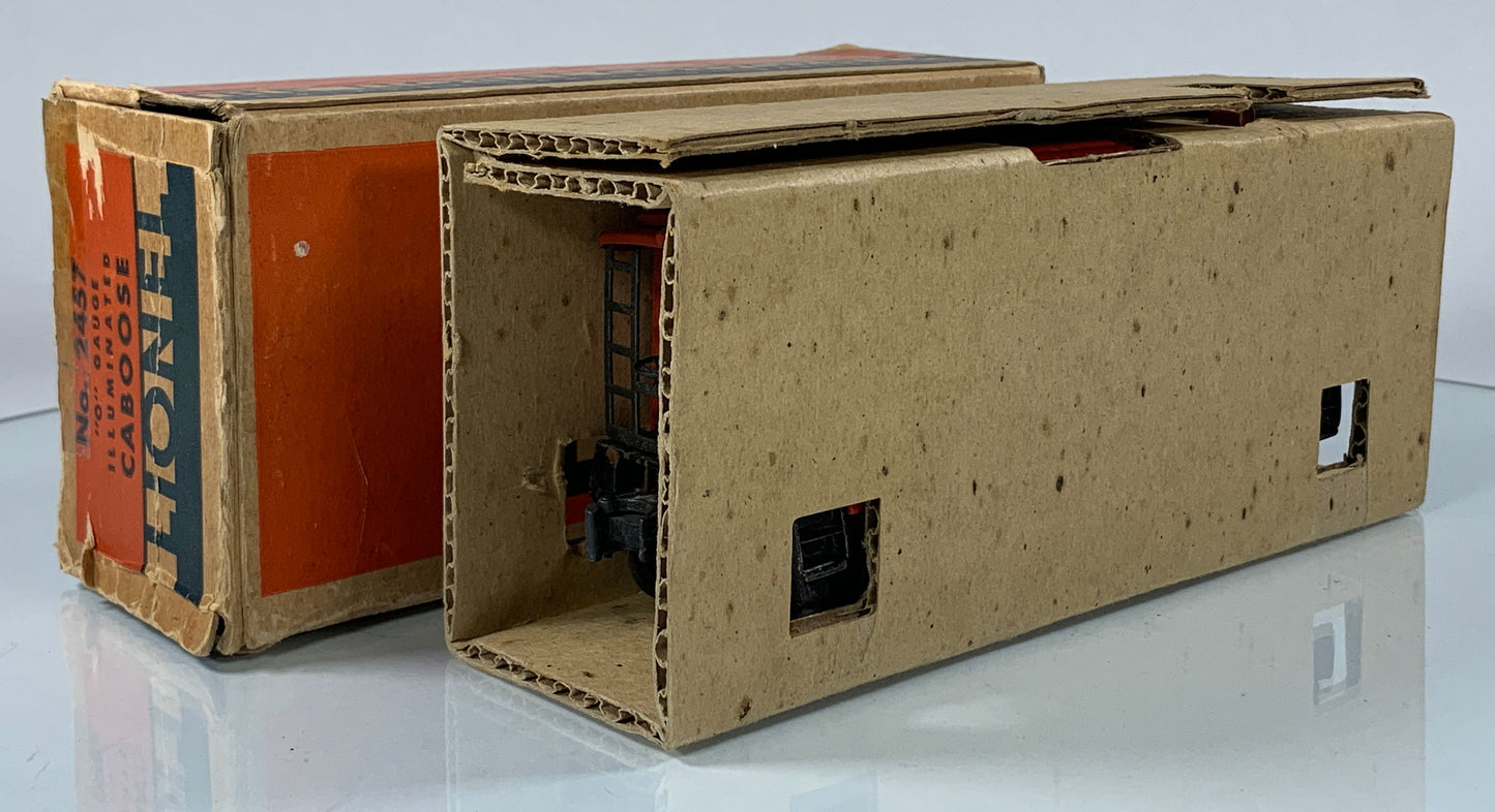 LIONEL • O GAUGE • 1945-1947 Postwar 2457 Illuminated Pennsylvania Caboose • Original Box • GOOD COND