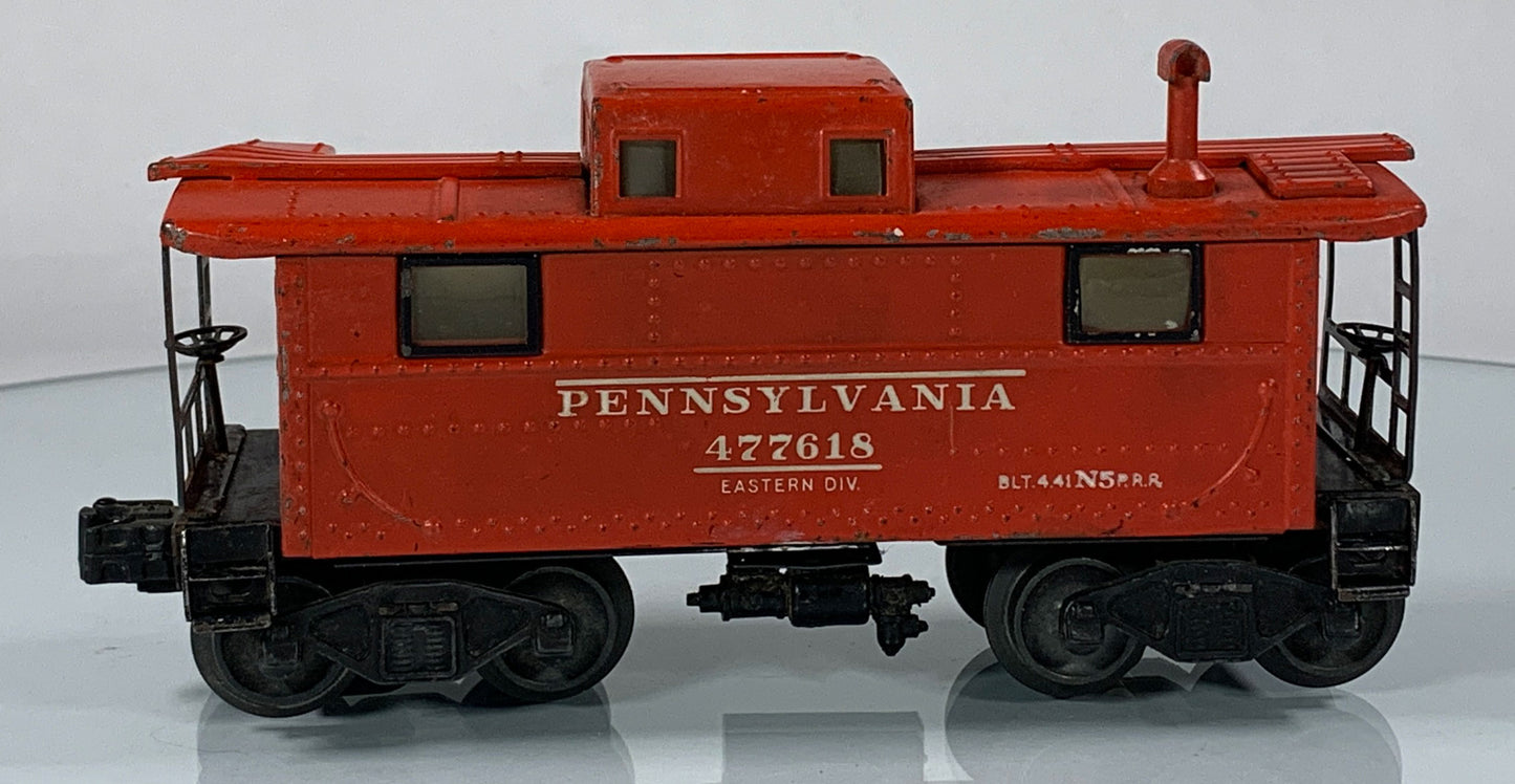 LIONEL • O GAUGE • 1945-1947 Postwar 2457 Illuminated Pennsylvania Caboose • Original Box • GOOD COND