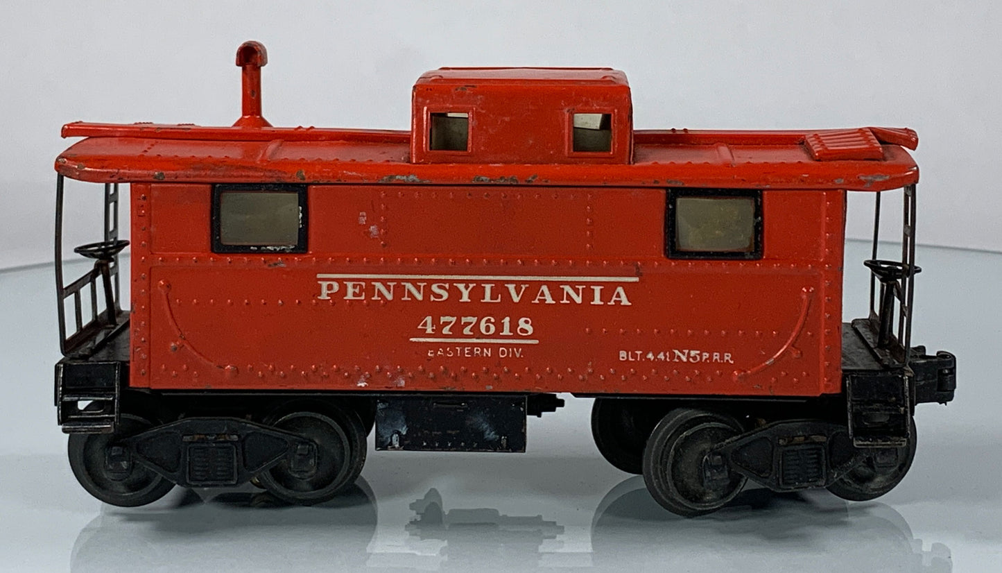 LIONEL • O GAUGE • 1945-1947 Postwar 2457 Illuminated Pennsylvania Caboose • Original Box • GOOD COND