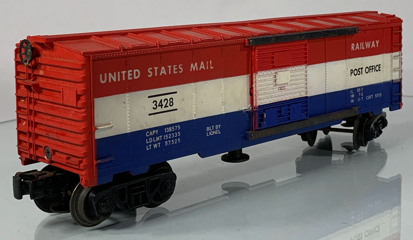 LIONEL • O GAUGE • 1959-1960 Postwar 3428 US Mail Operating Boxcar • Loose • GOOD COND