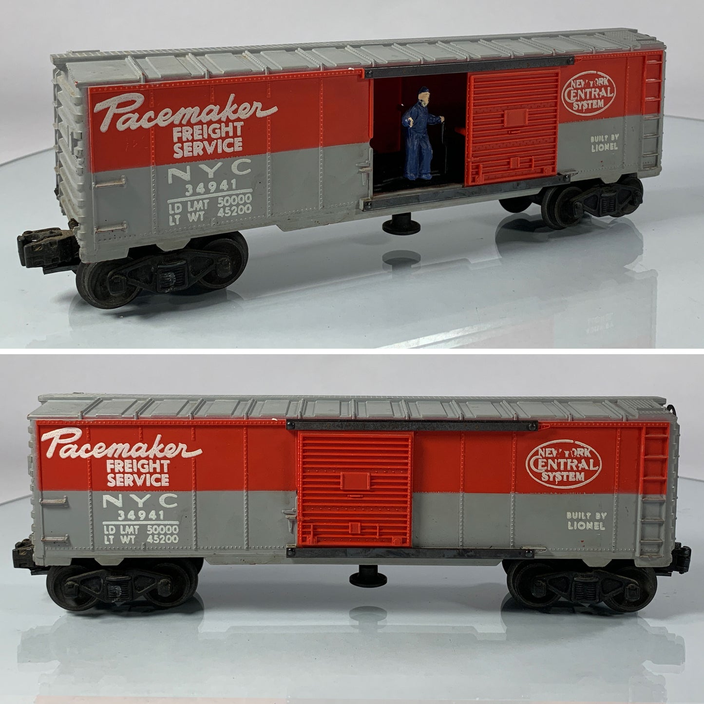 LIONEL • O GAUGE • 1955 Postwar 3494-1 NYC Pacemaker Operating Boxcar • Loose • VERY GOOD COND