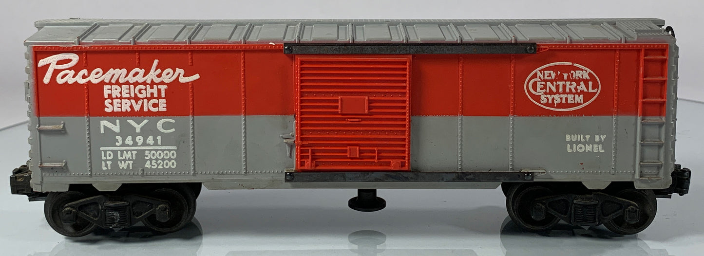 LIONEL • O GAUGE • 1955 Postwar 3494-1 NYC Pacemaker Operating Boxcar • Loose • VERY GOOD COND