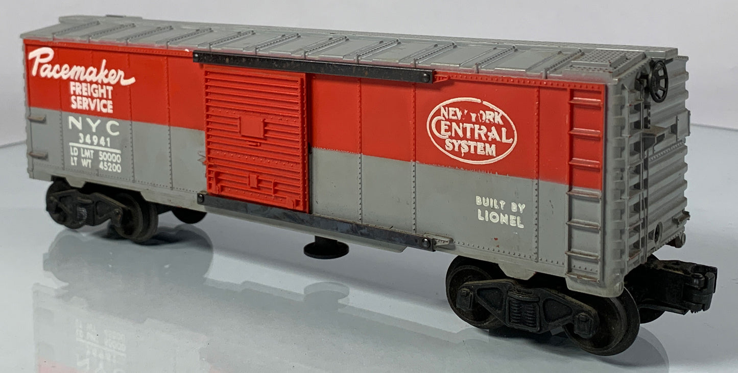 LIONEL • O GAUGE • 1955 Postwar 3494-1 NYC Pacemaker Operating Boxcar • Loose • VERY GOOD COND