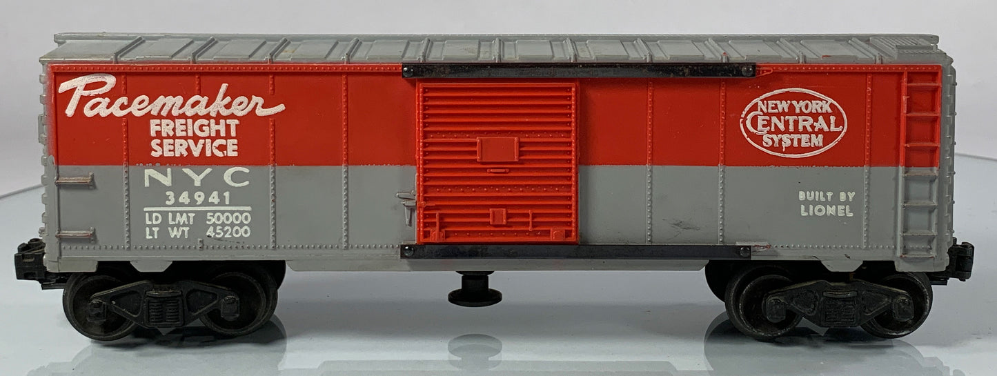 LIONEL • O GAUGE • 1955 Postwar 3494-1 NYC Pacemaker Operating Boxcar • Loose • VERY GOOD COND