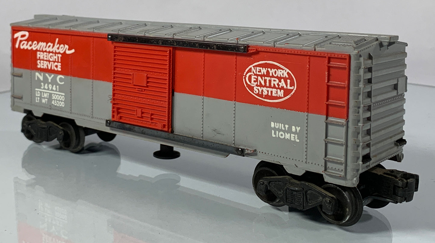 LIONEL • O GAUGE • 1955 Postwar 3494-1 NYC Pacemaker Operating Boxcar • Loose • VERY GOOD COND