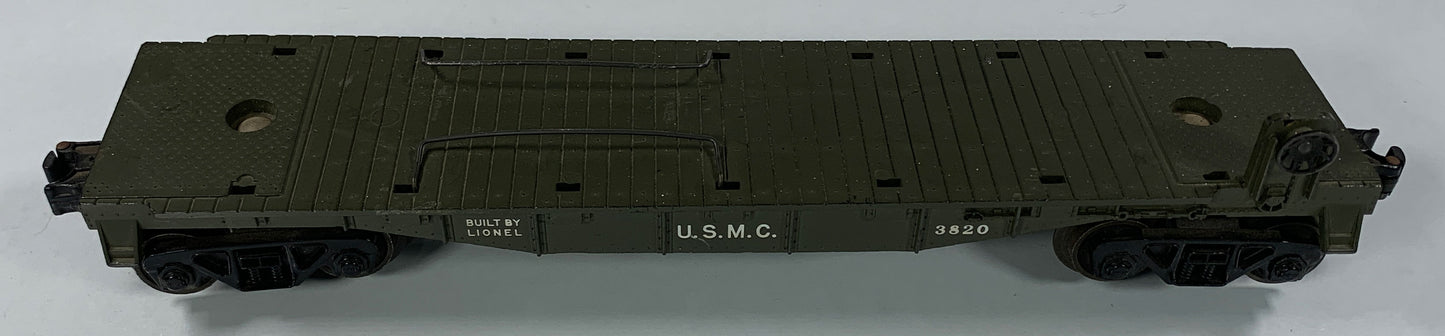 LIONEL • O GAUGE • 1960 Postwar 3820 USMC Submarine Flat Car • Loose • VERY GOOD COND