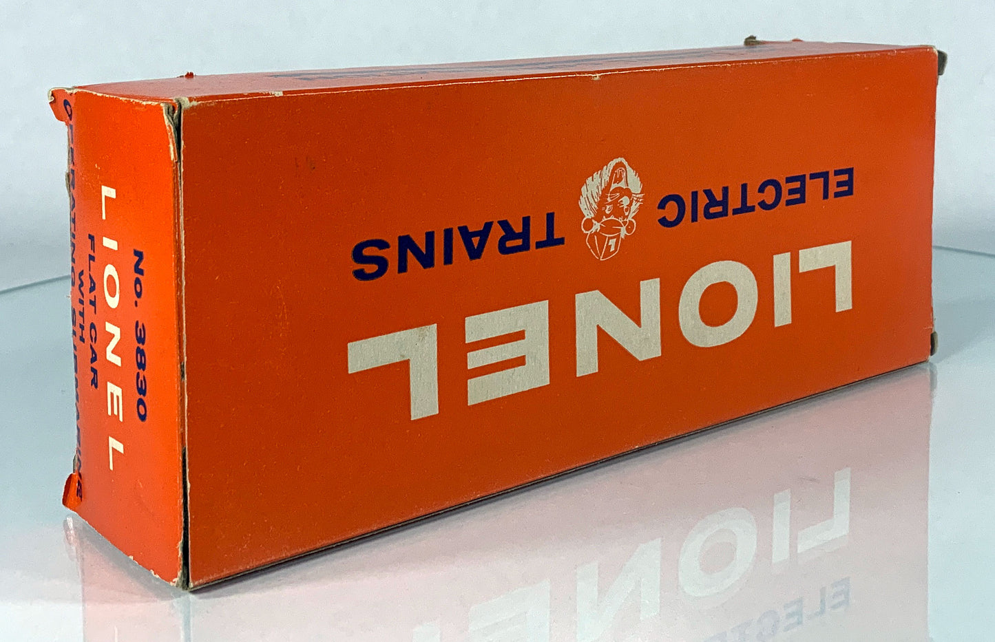 LIONEL • O GAUGE • 1960-1962 Postwar 3830 US Navy Submarine Flat Car w Orig Box • EX COND