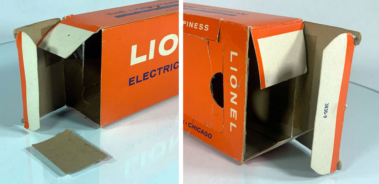 LIONEL • O GAUGE • 1960-1962 Postwar 3830 US Navy Submarine Flat Car w Orig Box • EX COND