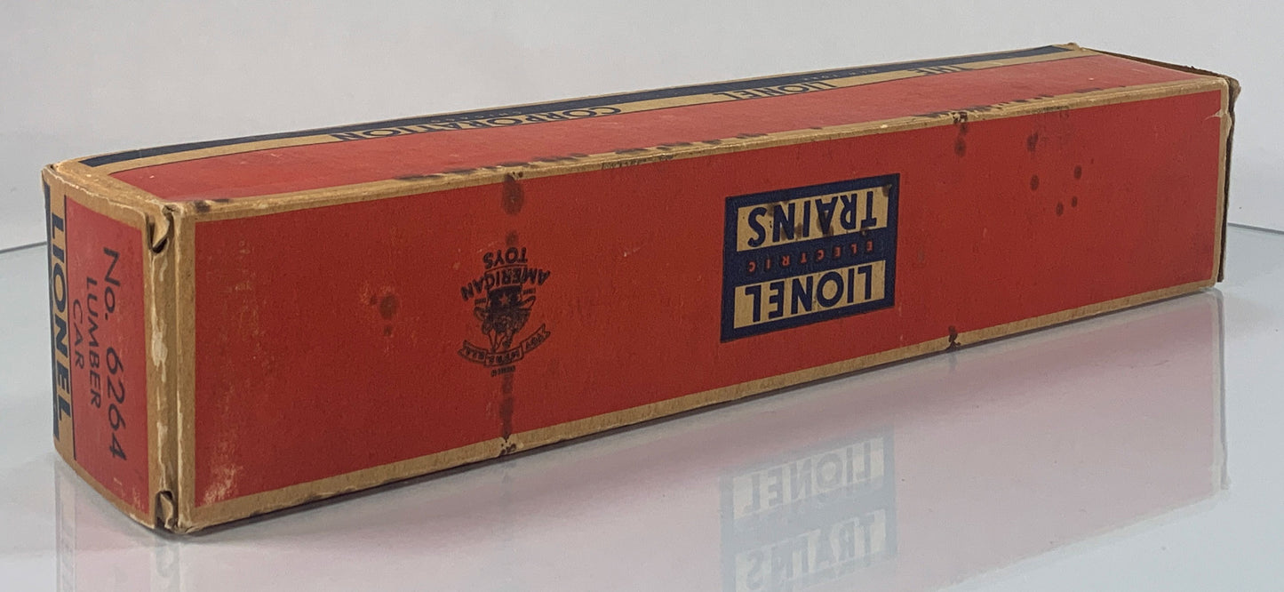 LIONEL • O GAUGE • 1957 Postwar 6264 Lumber Car • Original Box • VERY GOOD COND
