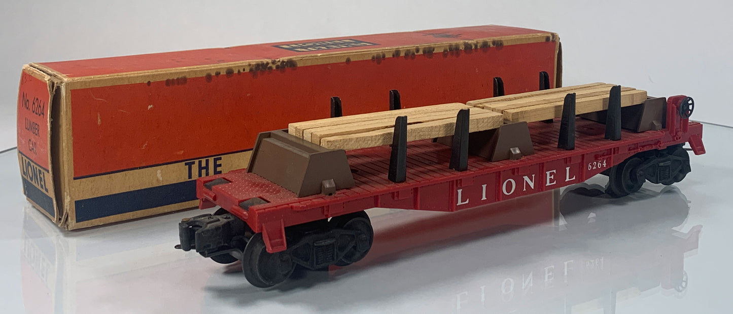 LIONEL • O GAUGE • 1957 Postwar 6264 Lumber Car • Original Box • VERY GOOD COND