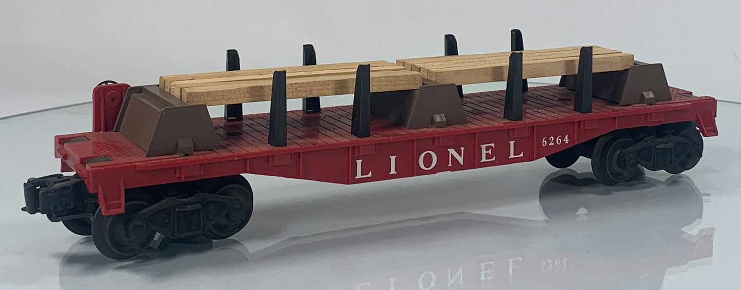 LIONEL • O GAUGE • 1957 Postwar 6264 Lumber Car • Original Box • VERY GOOD COND