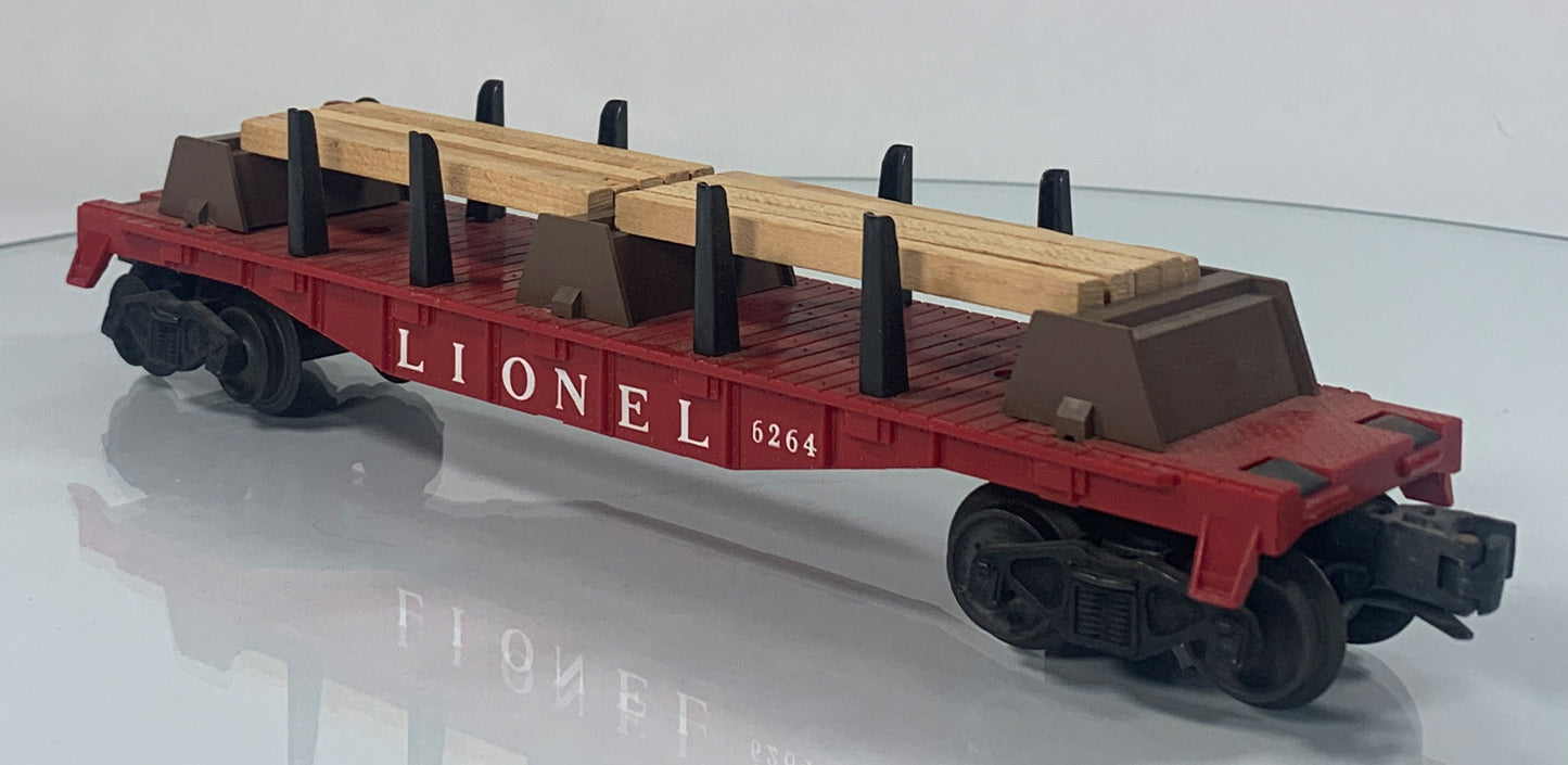 LIONEL • O GAUGE • 1957 Postwar 6264 Lumber Car • Original Box • VERY GOOD COND