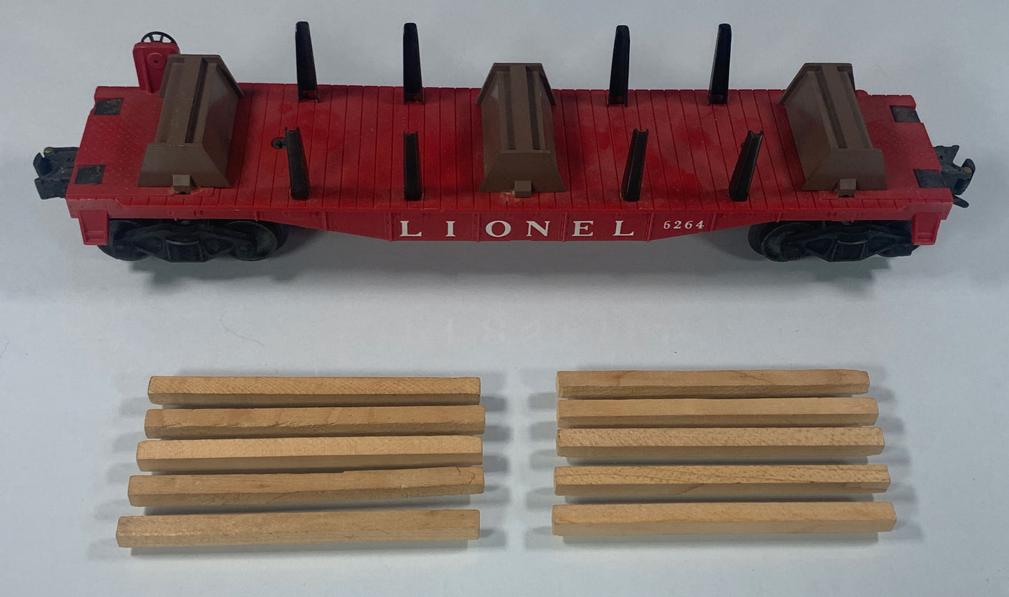 LIONEL • O GAUGE • 1957 Postwar 6264 Lumber Car • Original Box • VERY GOOD COND