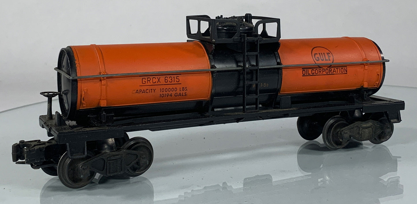 LIONEL • O GAUGE • 1968-1969 Postwar 6315 Gulf Tank Car • Loose • VG COND