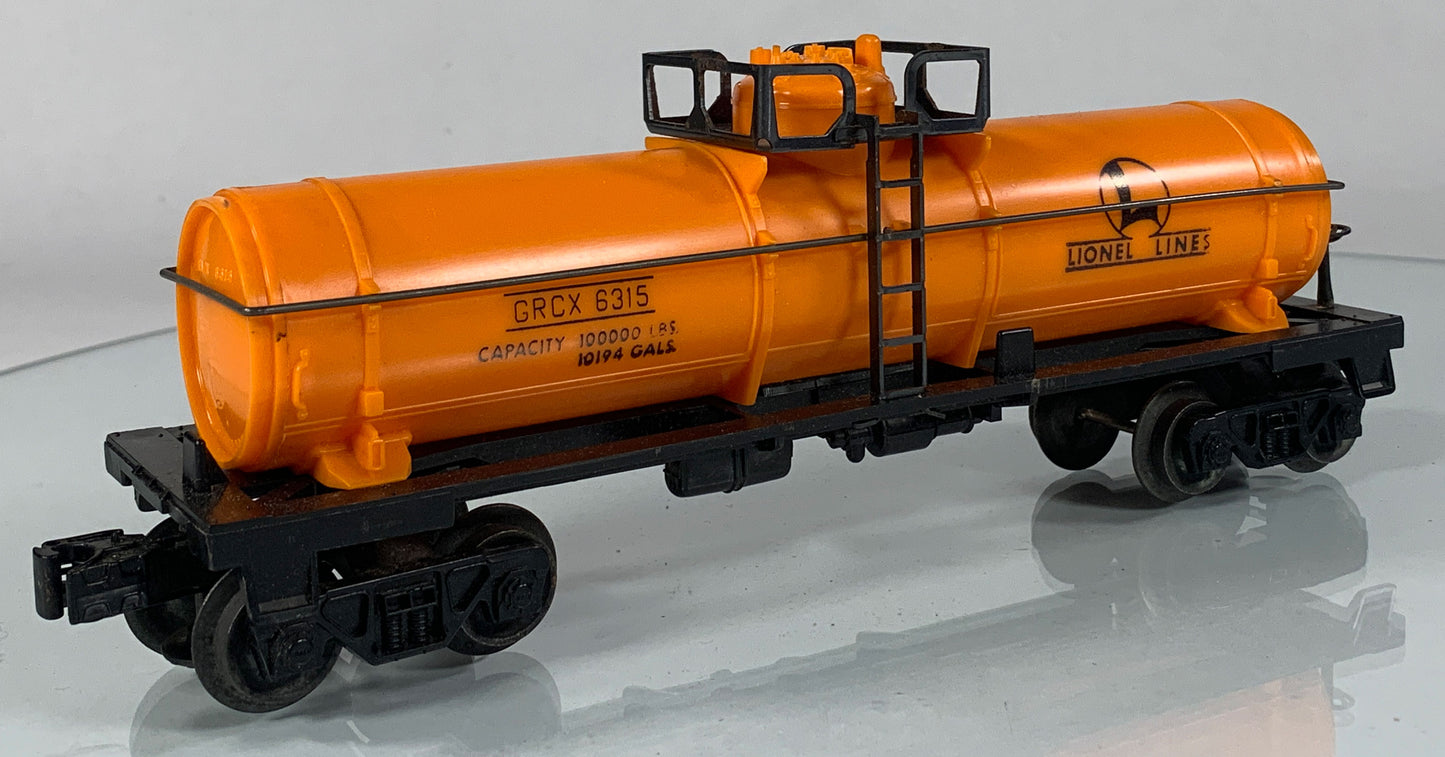 LIONEL • O GAUGE • 1968-1969 Postwar 6315 Lionel Lines Tank Car • Loose • VG COND