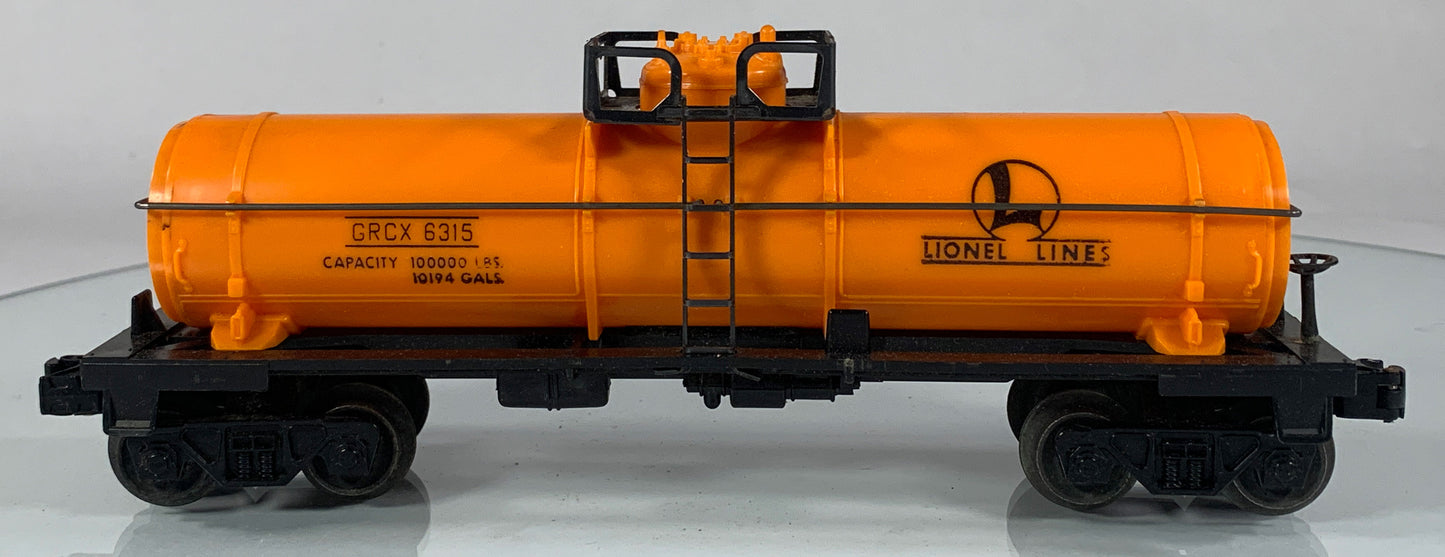 LIONEL • O GAUGE • 1968-1969 Postwar 6315 Lionel Lines Tank Car • Loose • VG COND