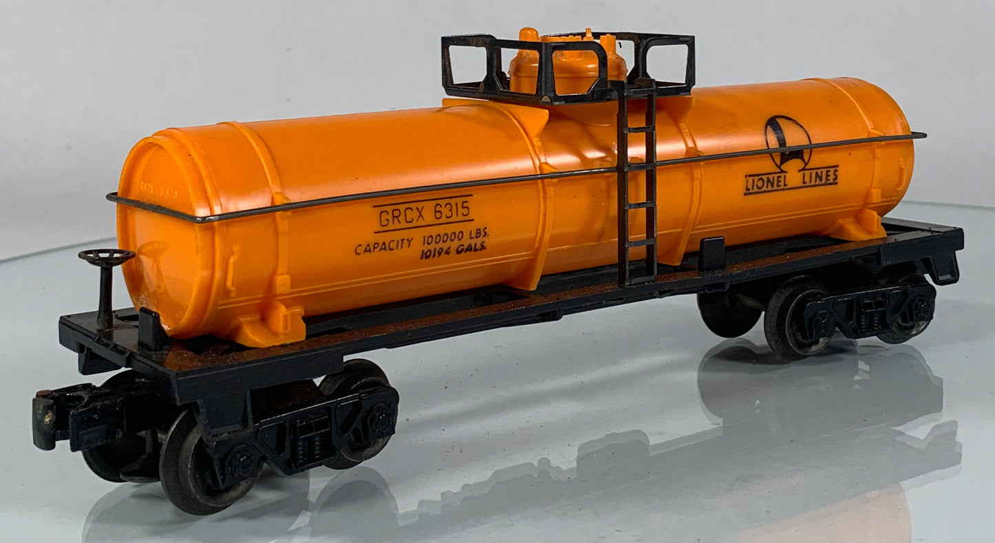 LIONEL • O GAUGE • 1968-1969 Postwar 6315 Lionel Lines Tank Car • Loose • VG COND