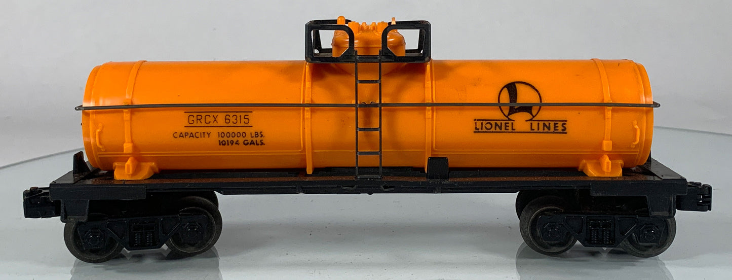 LIONEL • O GAUGE • 1968-1969 Postwar 6315 Lionel Lines Tank Car • Loose • VG COND