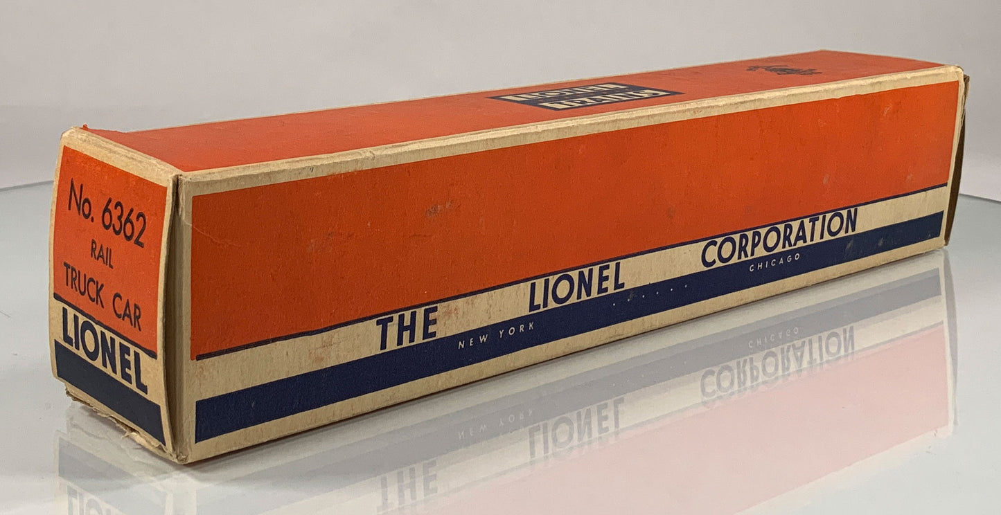 LIONEL • O GAUGE • 1955-1957 Postwar 6362 Rail Truck Car • Original Box • LIKE NEW COND